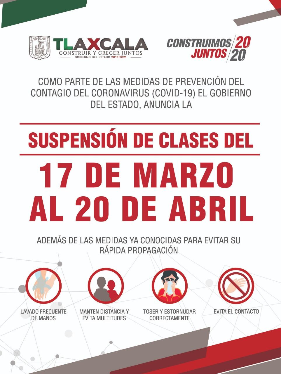 El gobierno del Estado de Tlaxcala hizo circular un flyer.