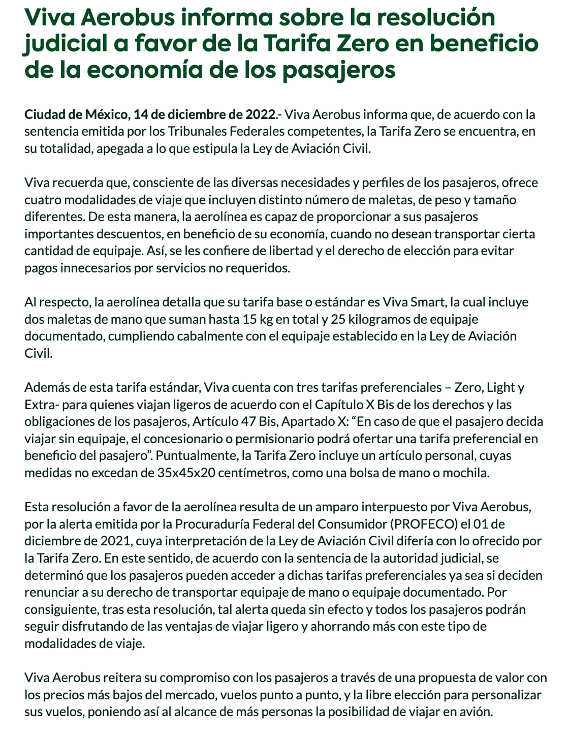Viva Aerobus podrá cobrar por equipaje de mano: logra amparo contra Profeco