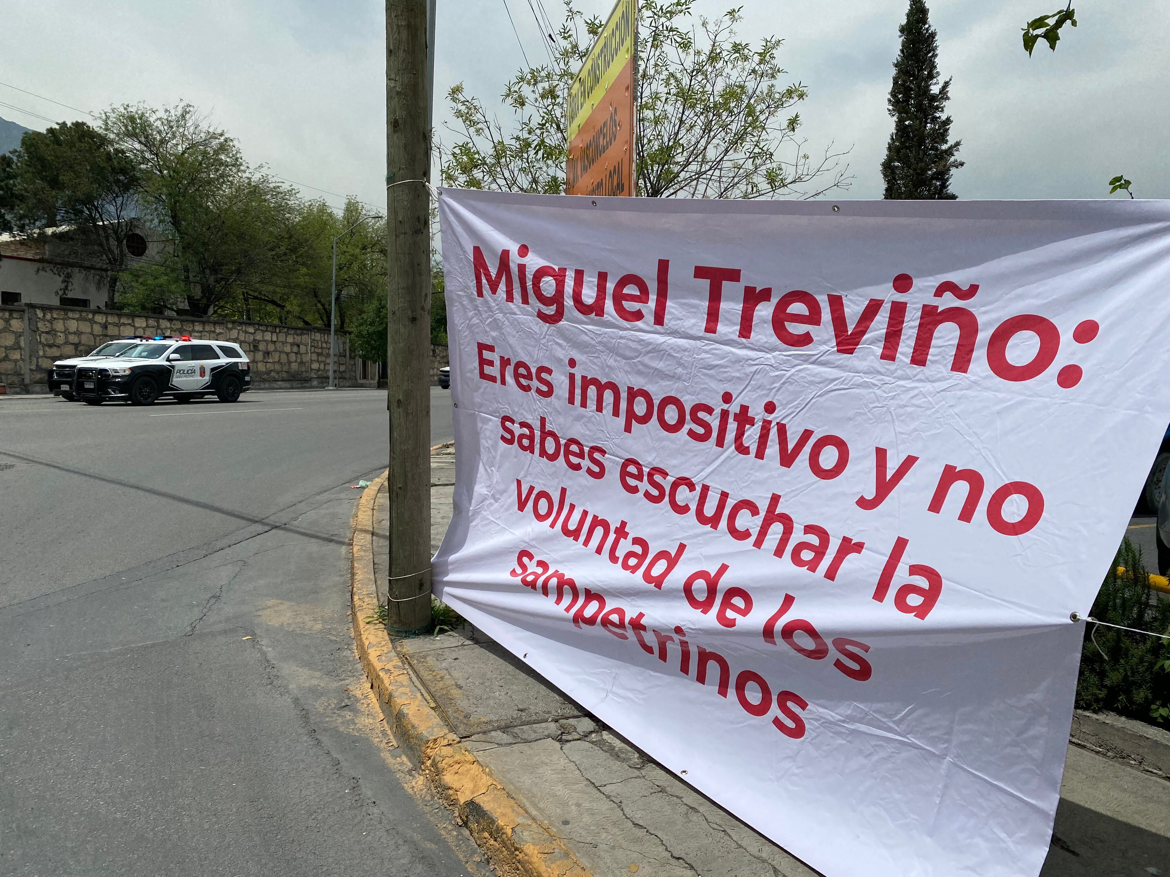 Protesta en contra de Miguel Treviño