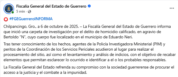 Encuentran muerto al padre Bertoldo Pantaleón Estrada en el municipio de Eduardo Neri, Guerrero