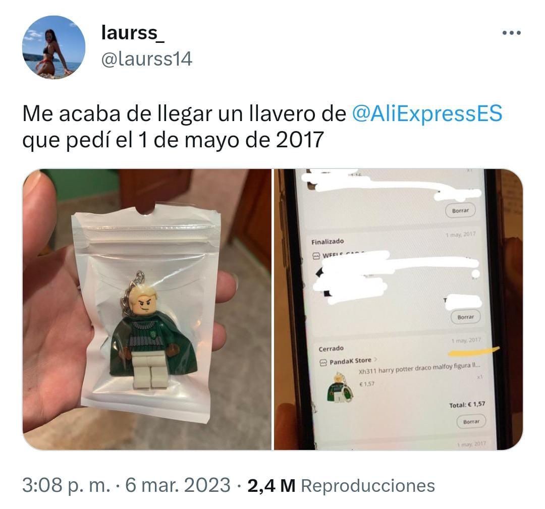 AliExpress entrega un pedido después de 6 años