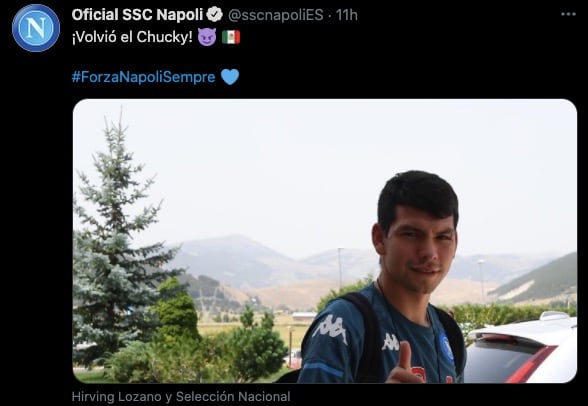 Chucky Lozano se reincorporó con el Napoli