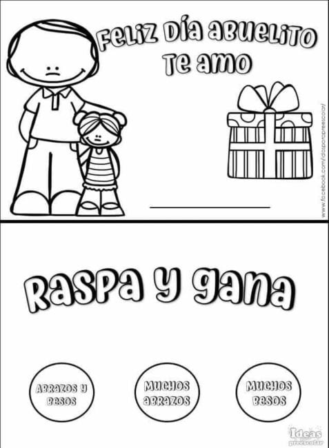 Tarjeta para el Día de los Abuelos raspa y gana 2