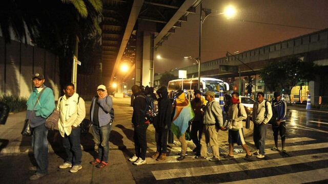 Migrantes centroamericanos en Ciudad de México.