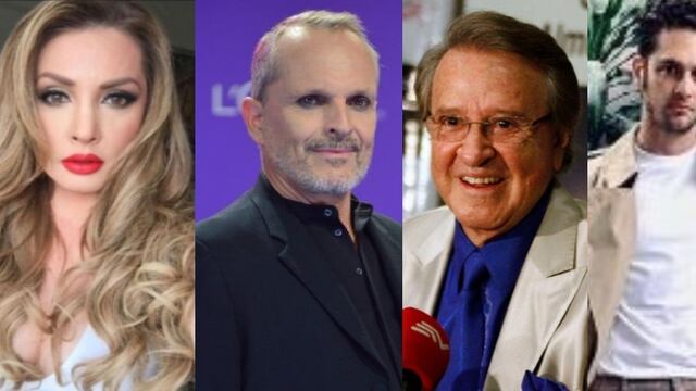 Paty Navidad, Miguel Bosé, Carlos Villagrán y Christopher Uckermann