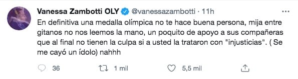 Vanessa Zambotti responde a Paola Espinosa