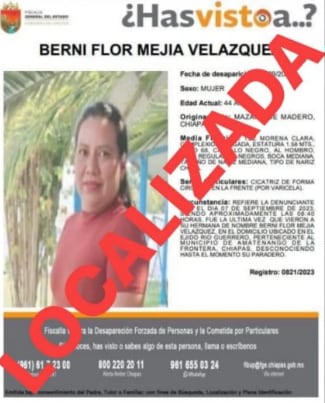 Encuentran muerta a Berní Flor Mejía Velázquez