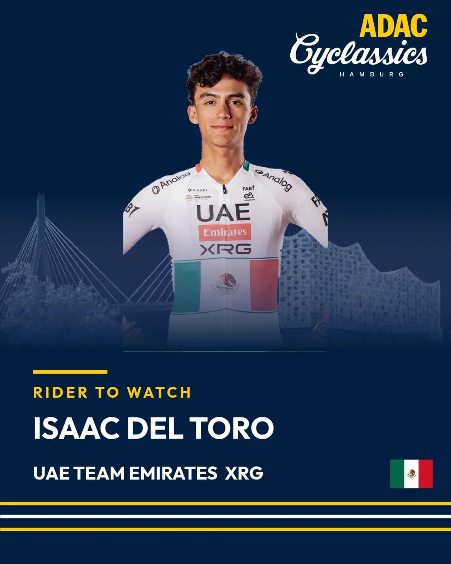 Isaac del Toro volverá a la bicicleta este domingo 16 de agosto en Alemania