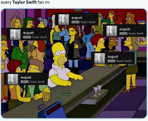 Memes dan la bienvenida a agosto 2023 con August, canción de Taylor Swift