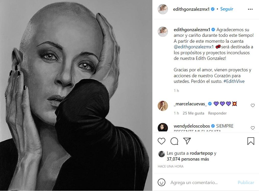 Edith González en Instagram