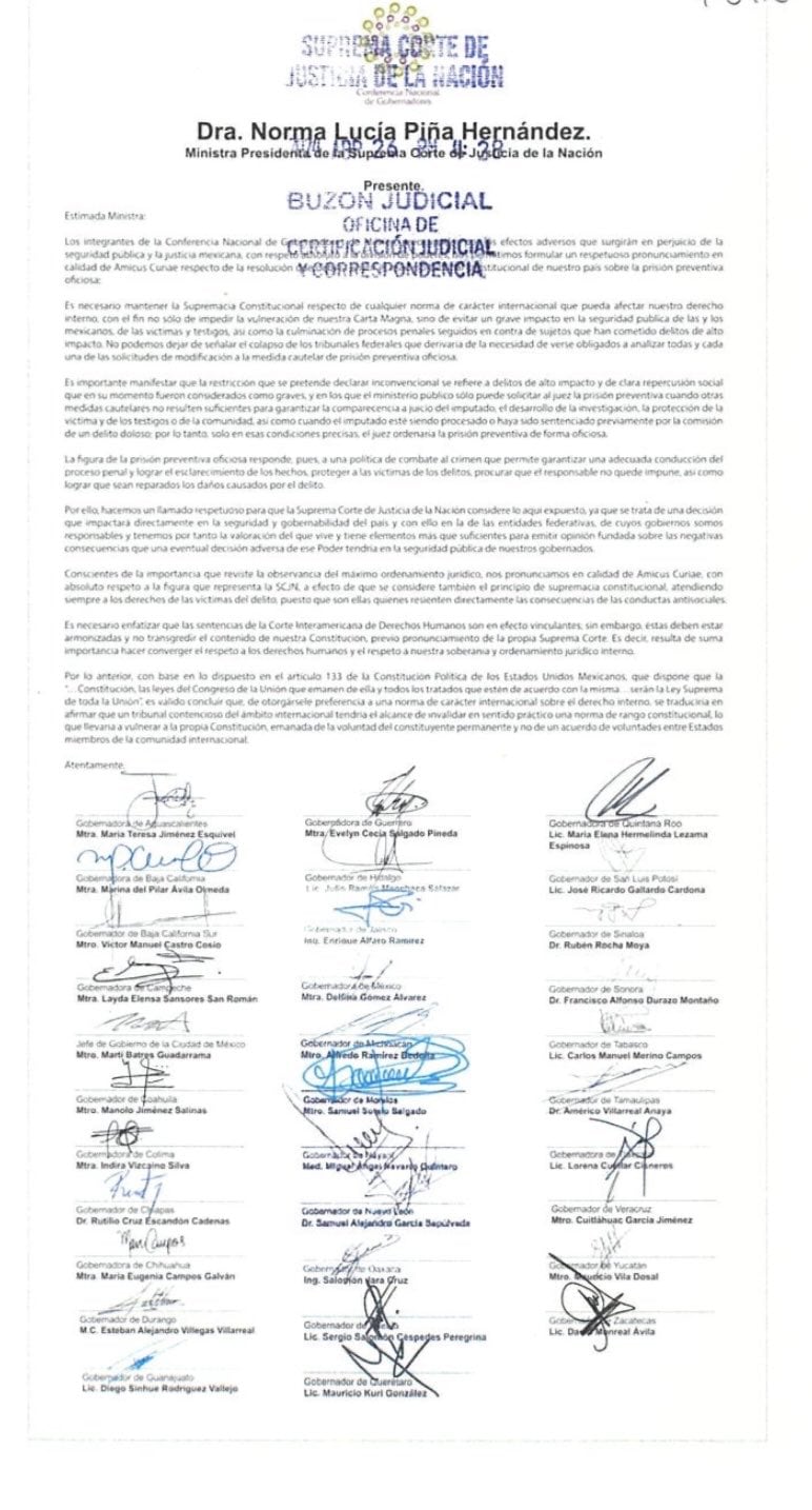 Pronunciamiento de gobernadores de Morena y oposición