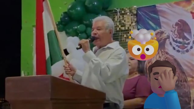 Comisario de Bacobampo sorprende al dar el Grito de Independencia con una bandera de Hungría