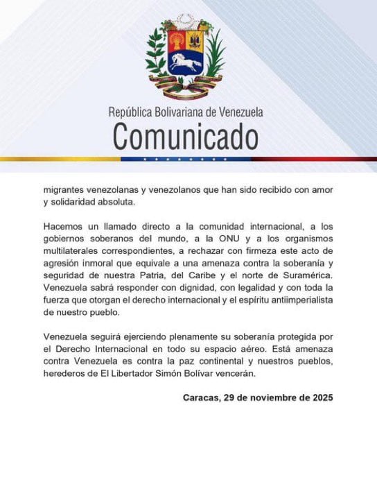 Comunicado de Venezuela