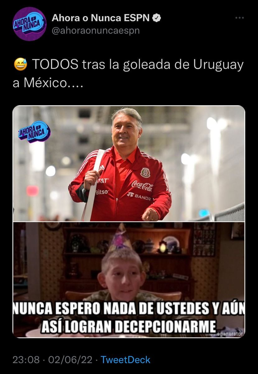 Sabemos que no somos los mejores, pero Tata, échanos la mano caon.