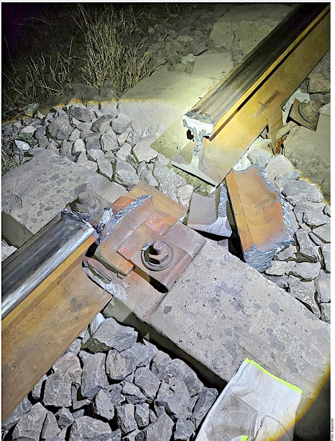 Corte en las vías del tren de Guanajuato.