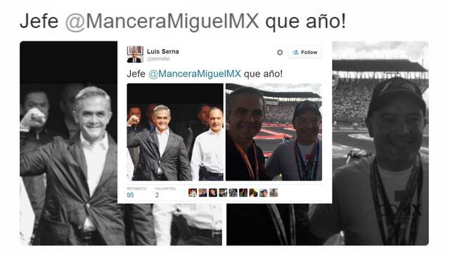 Luis Ernesto Serna con su jefe Mancera