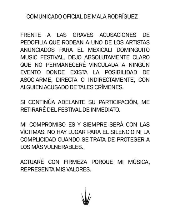 Comunicado de La Mala Rodríguez sobre Centinela Sound System.