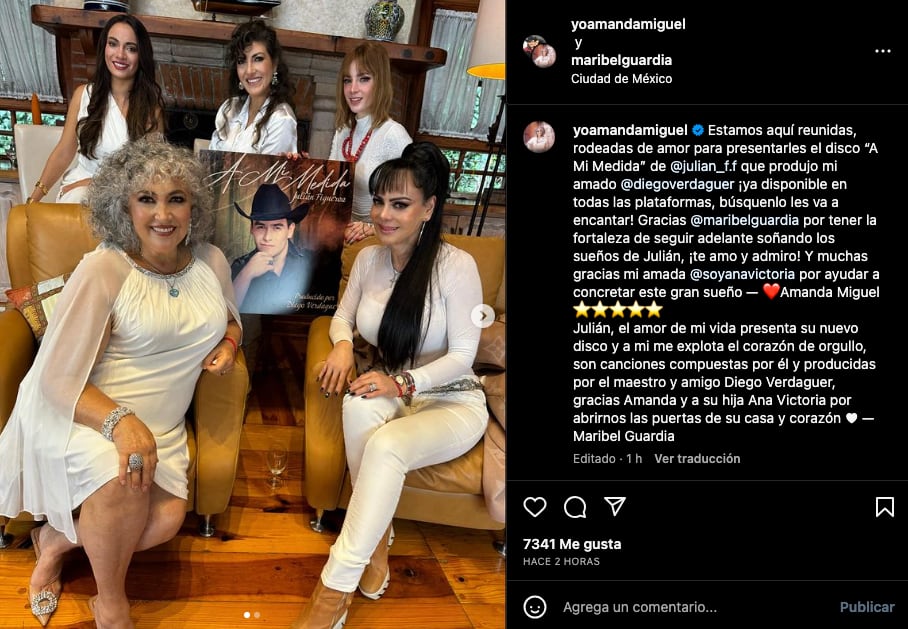 Maribel Guardia y Amanda Miguel fueron las encargadas de dar a conocer el disco póstumo A mi medida