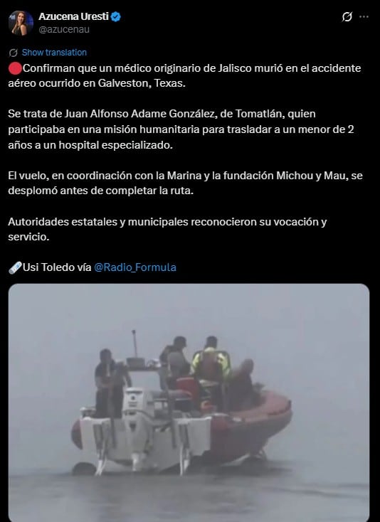 Tragedia en Texas: muere Juan Alfonso Adame González, médico originario de Jalisco