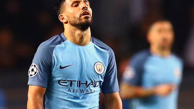 Agüero en un partido del City