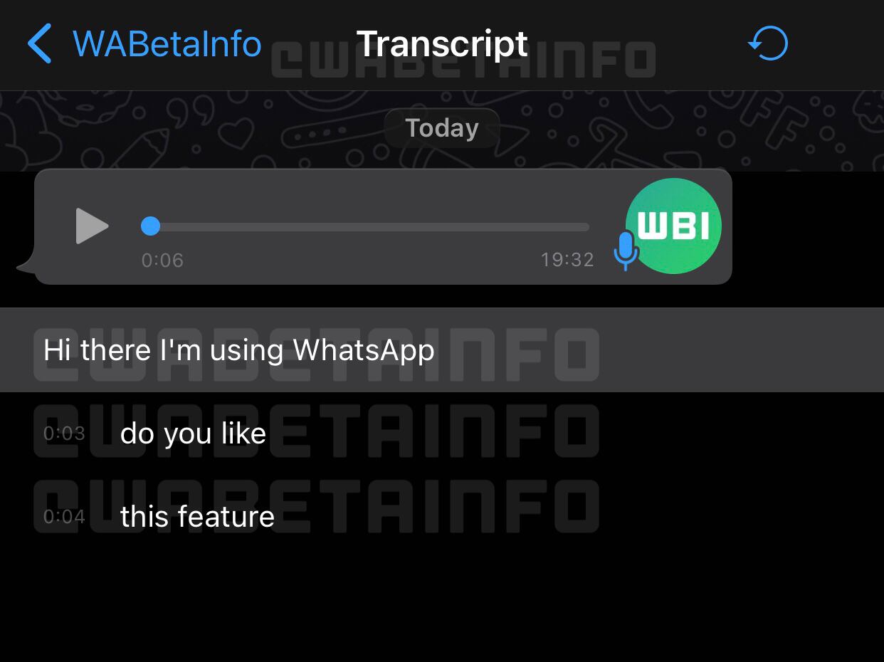 WhatsApp transcripción audio texto