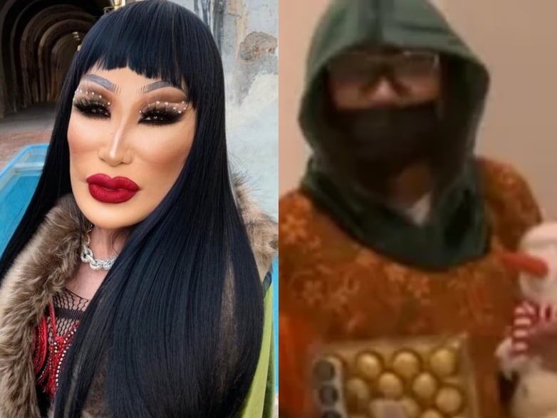 Lyn May asiste disfrazada a ver a Rossy Mendoza.