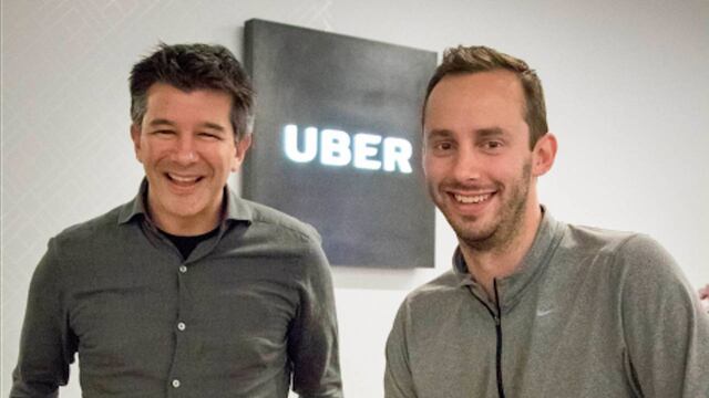 Travis Kalanick, CEO de Uber y Anthony Levandowski.