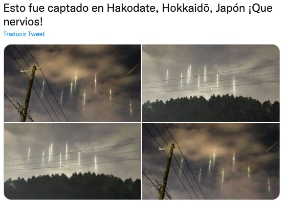 Luces en el cielo de Japón y Filipinas
