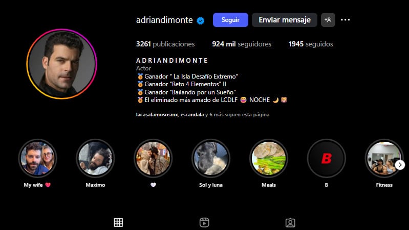 Adrián Di Monte en Instagram