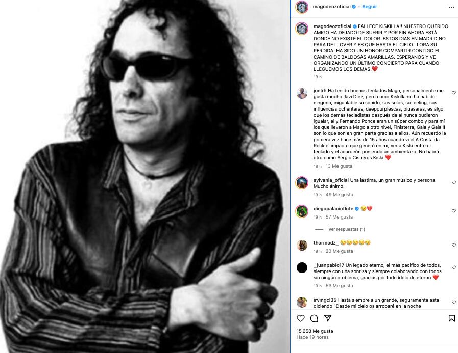 Mägo de Oz se despide de Sergio Cisneros ‘Kiskilla’