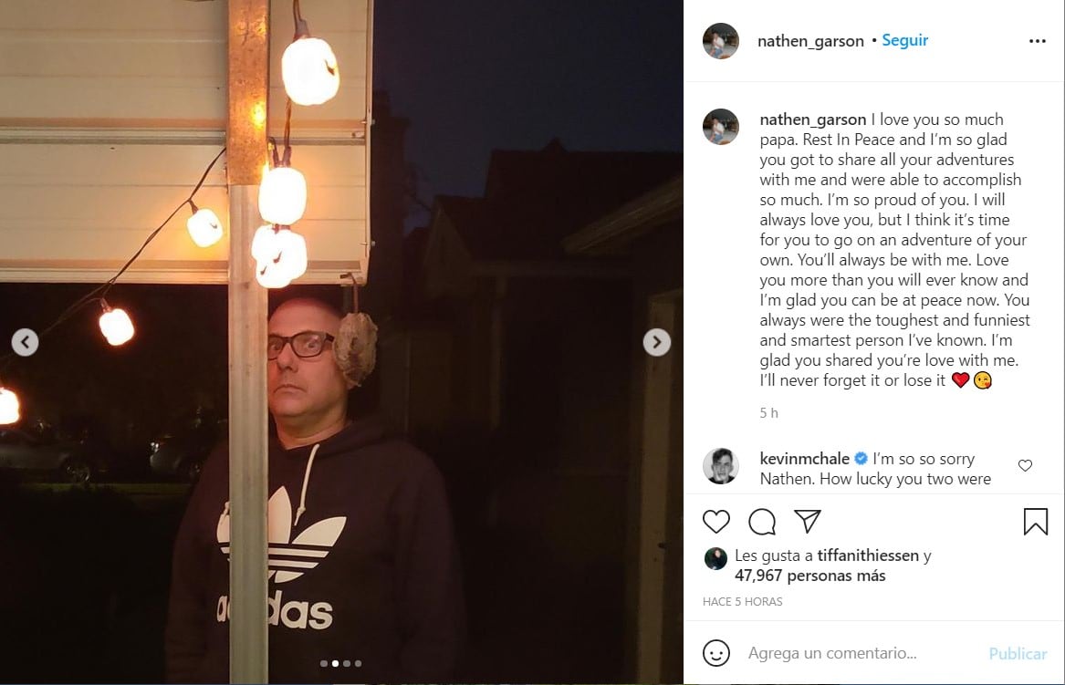 Hijo de Willie Garson se despide de él en Instagram