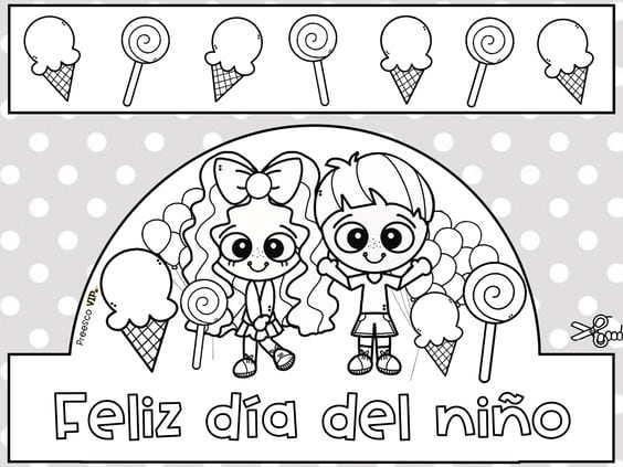 Dibujo del Día del Niño para colorear