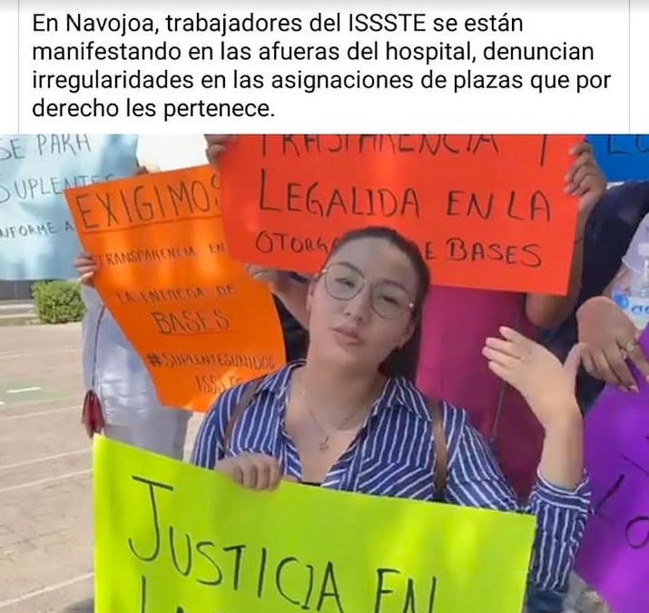 Protesta de trabajadores del ISSSTE