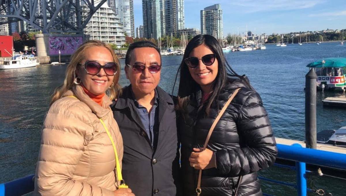 Rufino H León Tovar y su esposa (izquierda)