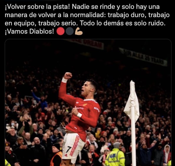 Cristiano Ronaldo tras el triunfo del Manchester United