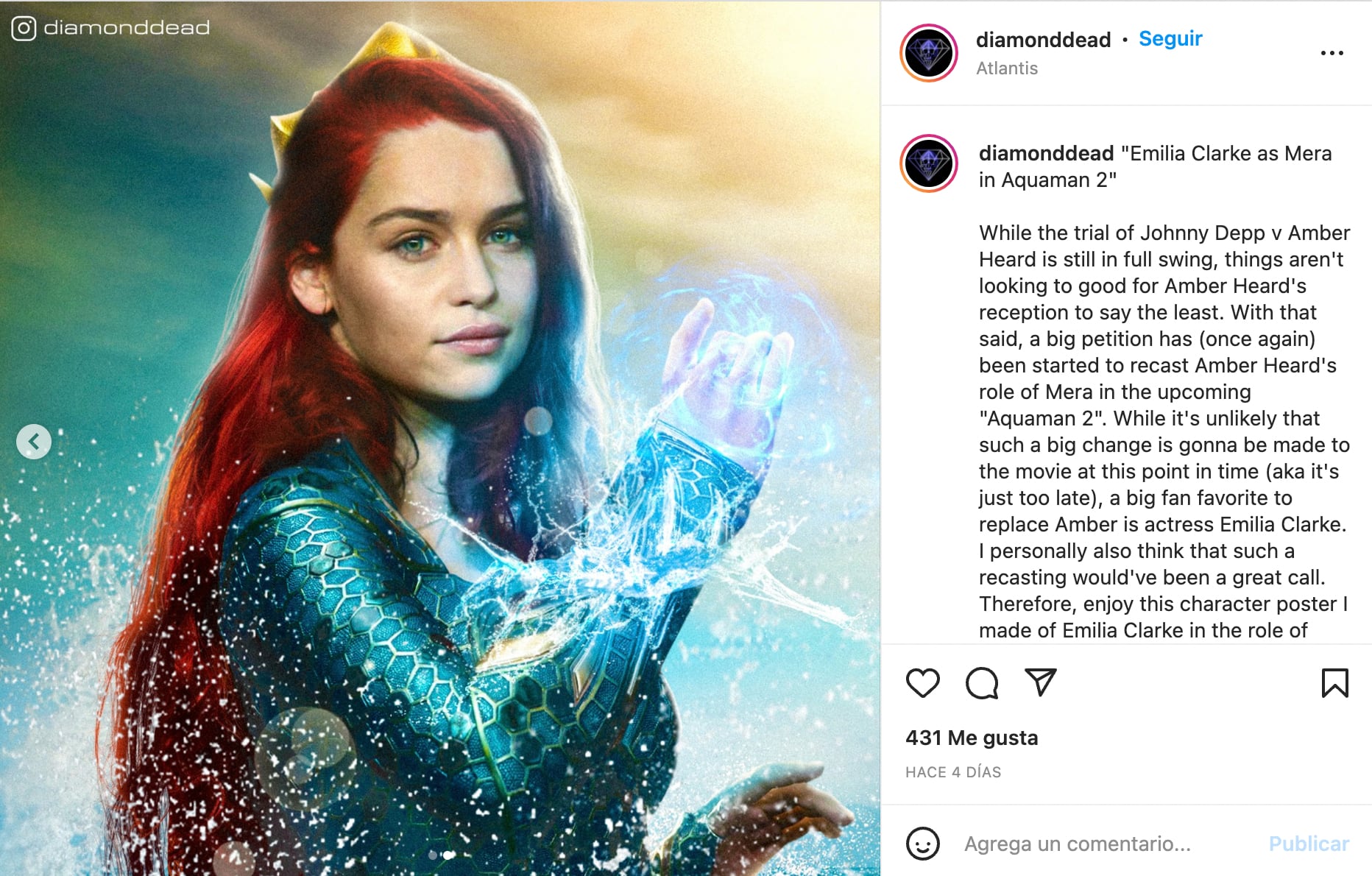 Emilia Clarke como Mera
