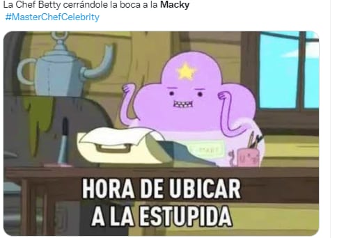 Meme de la chef Betty vs Macky en MasterChef Celebrity.