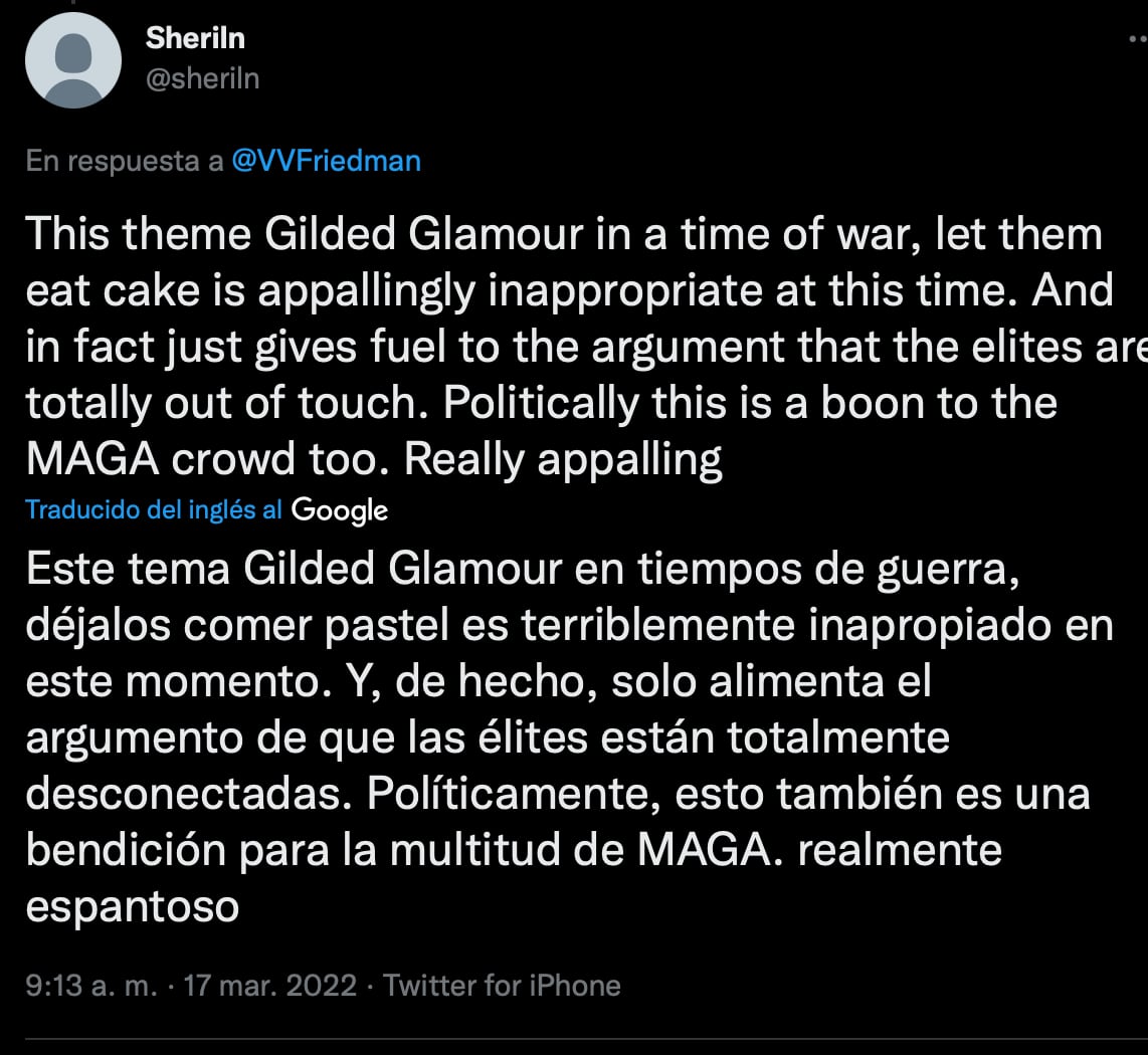 Met Gala 2022: Califican de insensible su temática “Gilded Glamour”