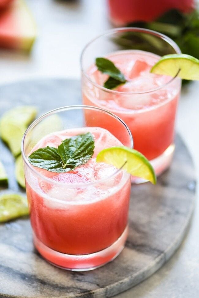 Margarita de sandía con menta