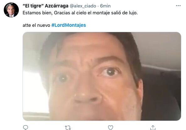 Tuit del supuesto montaje