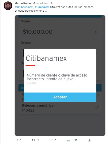 Comentarios Twitter por la falla de Banamex en pleno viernes de quincena