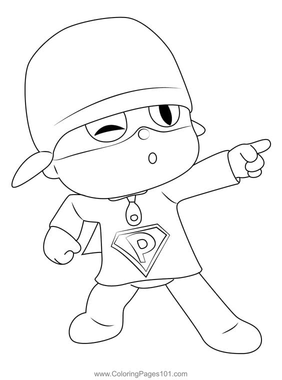 Dibujos de Pocoyó con temática del Día del Niño para colorear