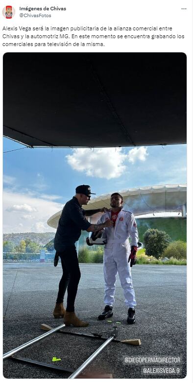 Alexis Vega grabando comercial