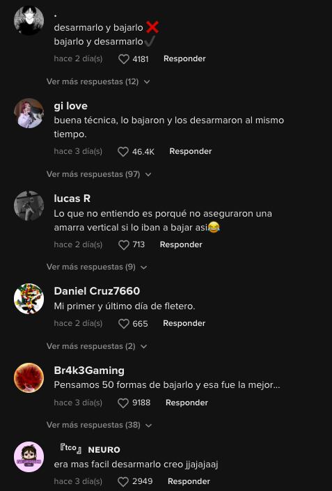 Usuarios de TikTok ya esperaban el fatal desenlace del ropero por la falta de cuerdas