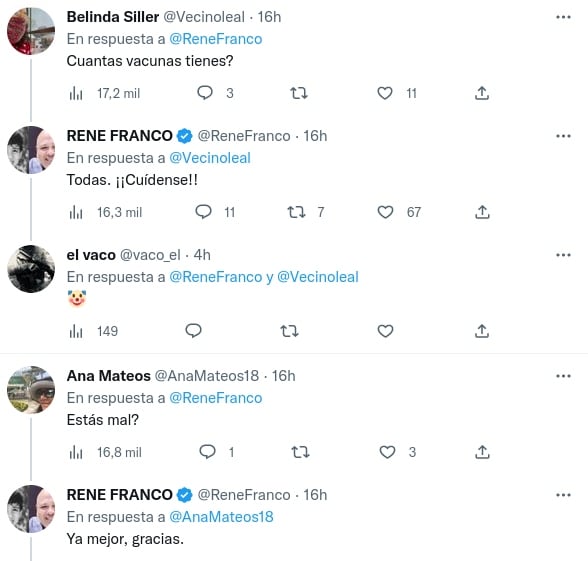 René Franco asegura estar estable tras padecer Covid-19