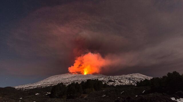 Volcán Etna. Explosión.