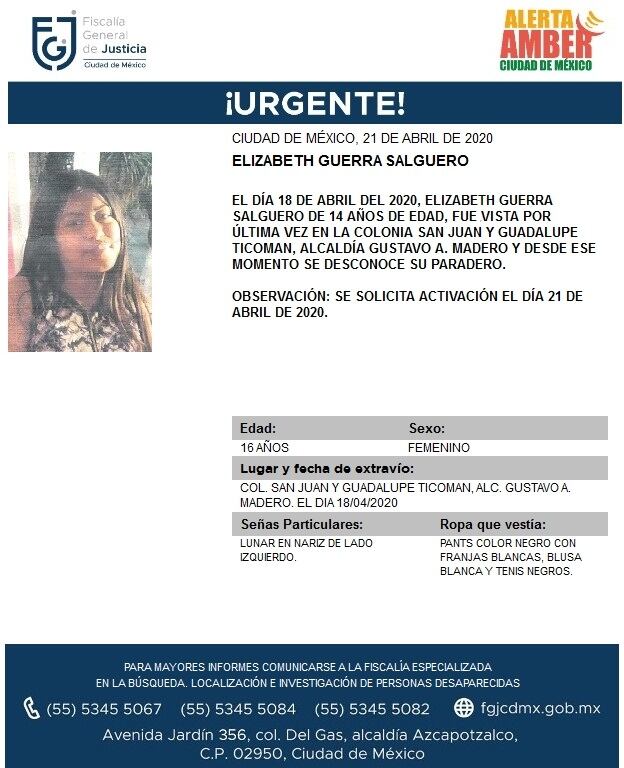 Ficha de búsqueda de Elizabeth.