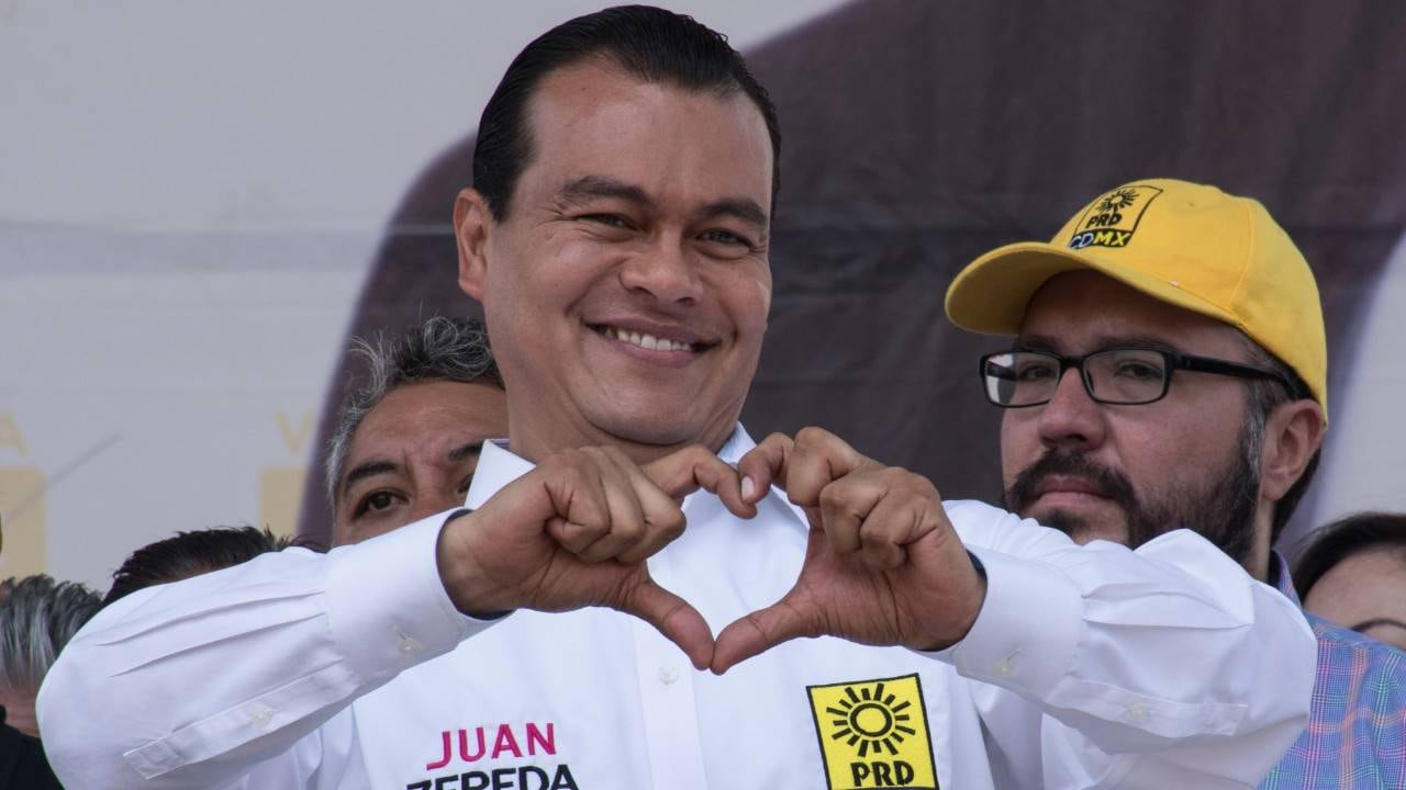 Juan Zepeda durante el cierre de su campaña.