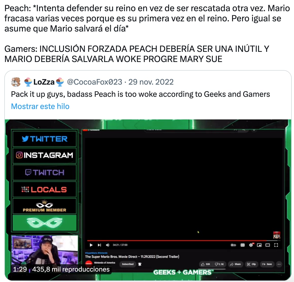 Critican a la Princesa Peach en Super Mario Bros. por su feminismo y usuarios aseguran que siempre ha sido así