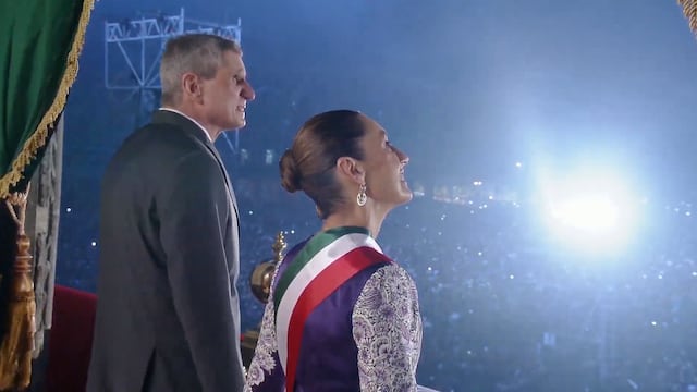 Claudia Sheinbaum da su primer grito de Independencia como presidenta de México